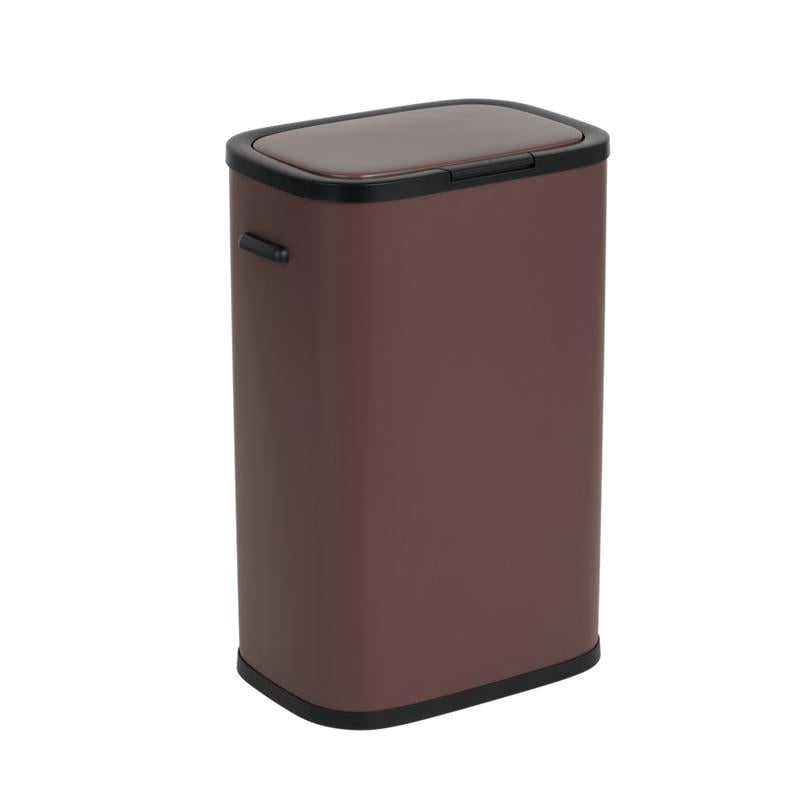 Prullenbak met drukdeksel - 60 liter - bordeauxrood - 2