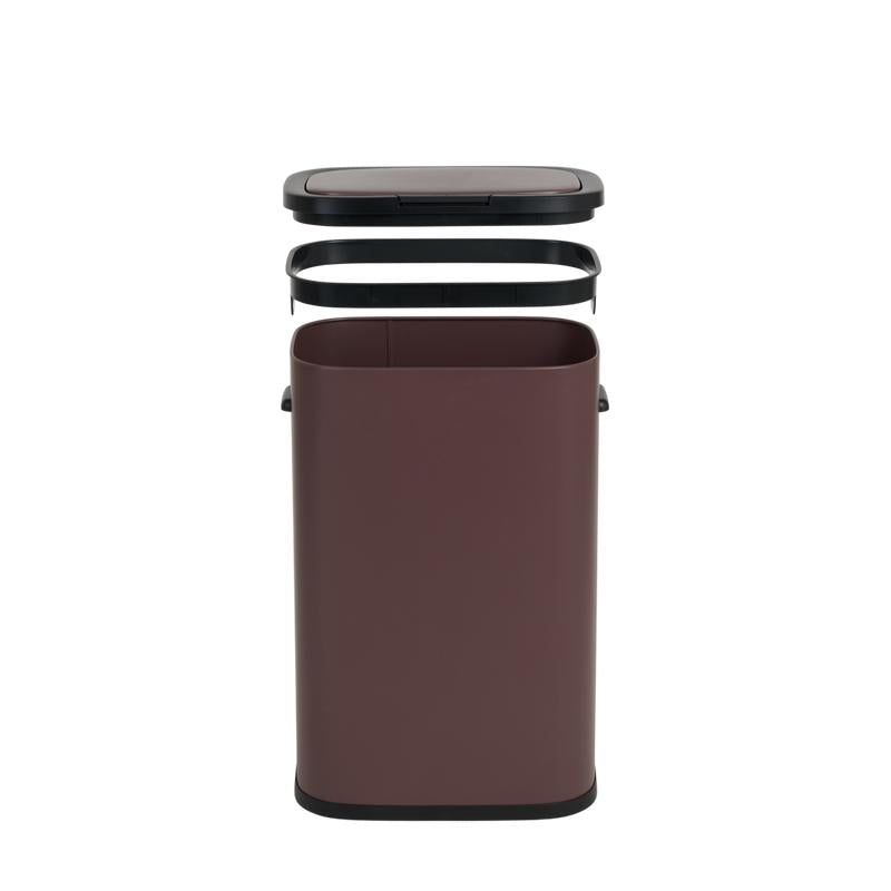 Prullenbak met drukdeksel - 60 liter - bordeauxrood - 8